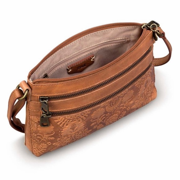 NWOTS - SAK TOBACCO FLORAL - EMBOSSED RESEDA CROSSBODY BAG - Picture 1 of 17
